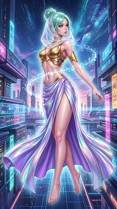 score_9, masterpiece, best quality, ultra-detailed, high-budget anime keyframe, semi-realistic 3D game render, editorial fashion photography, tasteful artistic composition, Japanese woman. low angle full-body shot from head to toe showing her feet, f