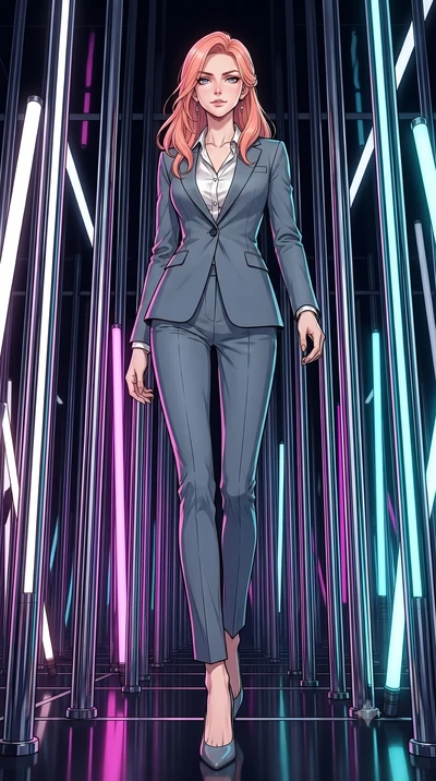score_9, masterpiece, best quality, ultra-detailed, high-budget anime keyframe, gorgeous anime illustration, with clean line-art, distinct ink outlines, and high-contrast stereoscopic depth, Japanese woman. low angle full-body shot from head to toe s