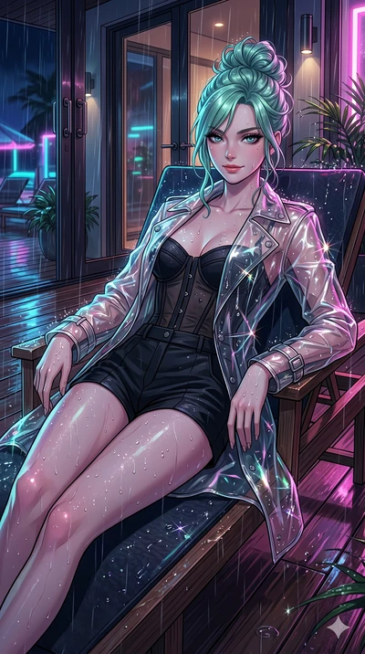 score_9, masterpiece, best quality, ultra-detailed, high-budget anime keyframe, editorial fashion photography, tasteful artistic composition, Japanese woman. cowboy shot from the thighs up, character and outfit filling the frame for maximum editorial