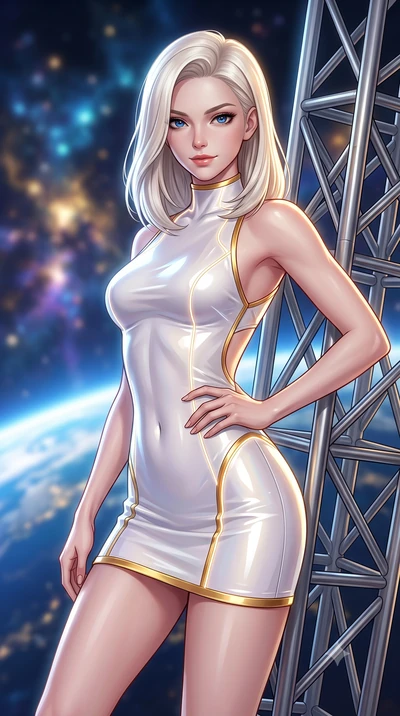 score_9, masterpiece, best quality, ultra-detailed, high-budget anime keyframe, semi-realistic 3D game render, editorial fashion photography, tasteful artistic composition, Caucasian woman. close-up cowboy shot from the waist and thighs up, the chara