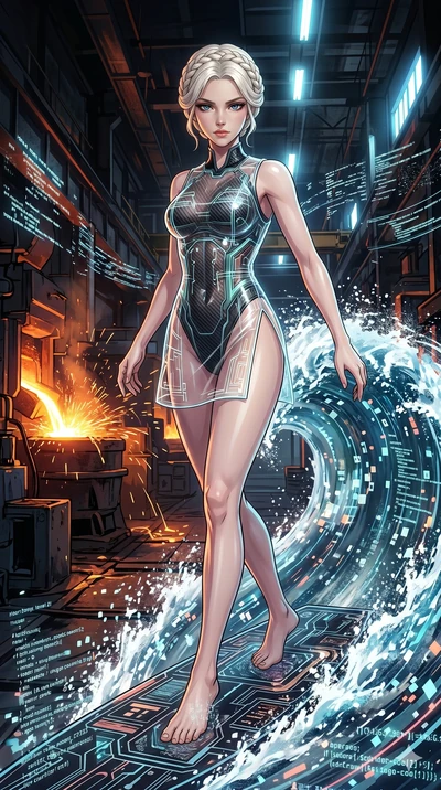 score_9, masterpiece, best quality, ultra-detailed, High-budget Anime Keyframe, vibrant colors, fluid line-art, expressive lighting, cinematic composition, Ufotable-style visual effects, top-tier animation quality, Caucasian woman with pale skin, blo