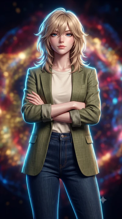 score_9, masterpiece, best quality, ultra-detailed, high-budget anime keyframe, editorial fashion photography, tasteful artistic composition, Japanese woman. close-up cowboy shot from the waist and thighs up, the character dominates the composition, 