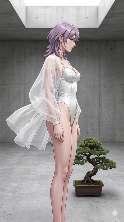 score_9, masterpiece, best quality, ultra-detailed, high-budget anime keyframe, editorial fashion photography, tasteful artistic composition, Japanese woman. cowboy shot from the thighs up, character and outfit filling the frame for maximum editorial