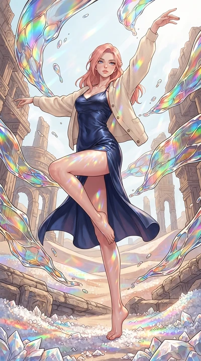 score_9, masterpiece, best quality, ultra-detailed, high-budget anime keyframe, gorgeous anime illustration, with clean line-art and distinct ink outlines, Japanese woman. low angle full-body shot from head to toe showing her feet, filling the entire