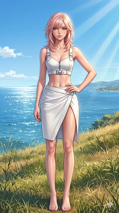 score_9, masterpiece, best quality, ultra-detailed, high-budget anime keyframe, editorial fashion photography, tasteful artistic composition, Japanese woman. cowboy shot from the thighs up, character and outfit filling the frame for maximum editorial