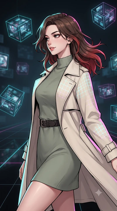 score_9, masterpiece, best quality, ultra-detailed, high-budget anime keyframe, gorgeous anime illustration, with clean line-art and distinct ink outlines, Korean woman. close-up cowboy shot from the waist and thighs up, the character dominates the c