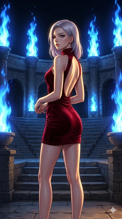 score_9, masterpiece, best quality, ultra-detailed, high-budget anime keyframe, editorial fashion photography, tasteful artistic composition, Caucasian woman, strictly human ears. cowboy shot from the thighs up, character and outfit filling the frame