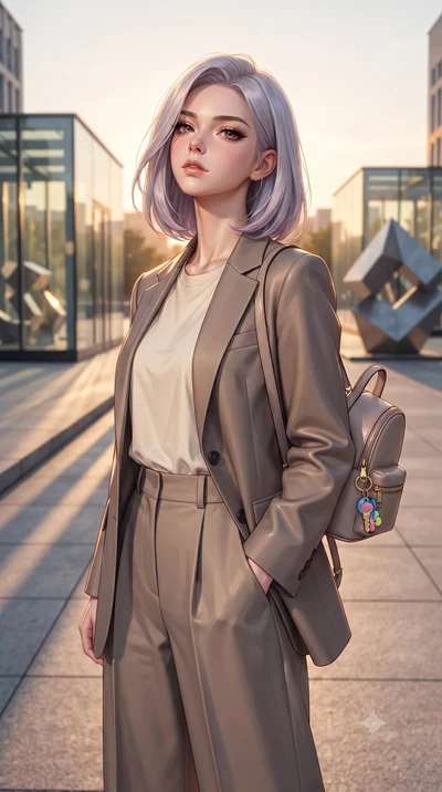 score_9, masterpiece, best quality, ultra-detailed, high-budget anime keyframe, editorial fashion photography, tasteful artistic composition, Caucasian woman. close-up cowboy shot from the waist and thighs up, the character dominates the composition,