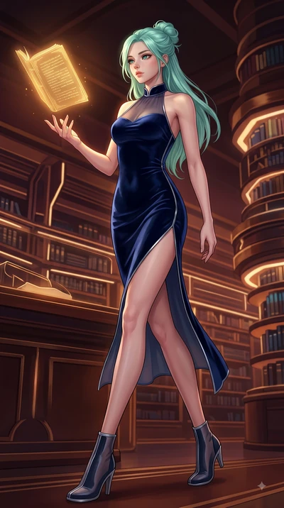 score_9, masterpiece, best quality, ultra-detailed, high-budget anime keyframe, editorial fashion photography, tasteful artistic composition, Japanese woman. low angle full-body shot from head to toe showing her feet, filling the entire 9:16 vertical