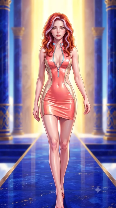 score_9, masterpiece, best quality, ultra-detailed, high-budget anime keyframe, semi-realistic 3D game render, editorial fashion photography, tasteful artistic composition, Caucasian woman. close-up cowboy shot from the waist and thighs up, the chara