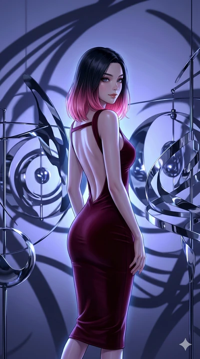 score_9, masterpiece, best quality, ultra-detailed, high-budget anime keyframe, editorial fashion photography, tasteful artistic composition, Korean woman. cowboy shot from the thighs up, character and outfit filling the frame for maximum editorial p