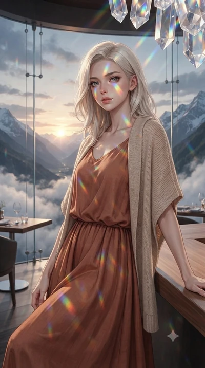 score_9, masterpiece, best quality, ultra-detailed, high-budget anime keyframe, editorial fashion photography, tasteful artistic composition, Caucasian woman, strictly human ears. close-up cowboy shot from the waist and thighs up, the character domin