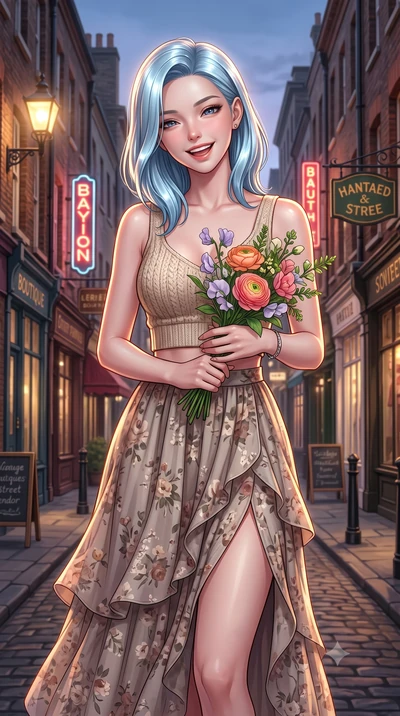 score_9, masterpiece, best quality, ultra-detailed, high-budget anime keyframe, editorial fashion photography, tasteful artistic composition, Korean woman. close-up cowboy shot from the waist and thighs up, the character dominates the composition, fi