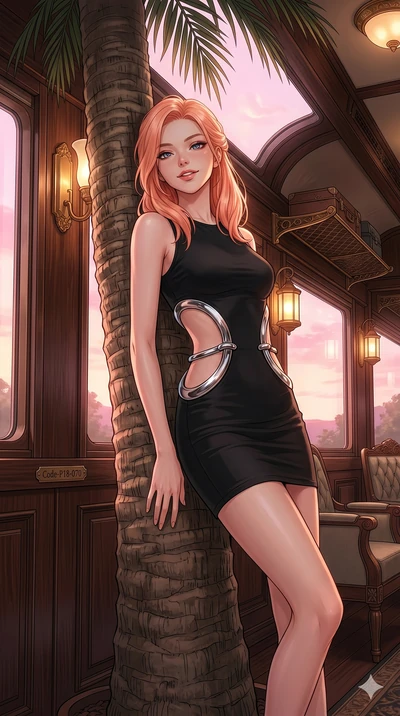 score_9, masterpiece, best quality, ultra-detailed, high-budget anime keyframe, editorial fashion photography, tasteful artistic composition, Japanese woman. cowboy shot from the thighs up, character and outfit filling the frame for maximum editorial