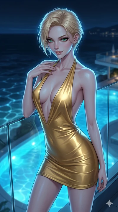 score_9, masterpiece, best quality, ultra-detailed, high-budget anime keyframe, editorial fashion photography, tasteful artistic composition, Caucasian woman, strictly human ears. cowboy shot from the thighs up, character and outfit filling the frame