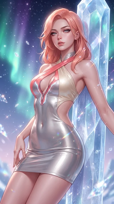 score_9, masterpiece, best quality, ultra-detailed, high-budget anime keyframe, editorial fashion photography, tasteful artistic composition, Japanese woman. close-up cowboy shot from the waist and thighs up, the character dominates the composition, 
