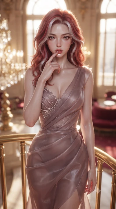 score_9, masterpiece, best quality, ultra-detailed, high-budget anime keyframe, editorial fashion photography, tasteful artistic composition, Caucasian woman. close-up cowboy shot from the waist and thighs up, the character dominates the composition,