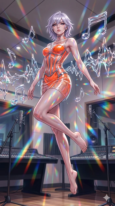 score_9, masterpiece, best quality, ultra-detailed, high-budget anime keyframe, editorial fashion photography, tasteful artistic composition, Japanese woman. low angle full-body shot from head to toe showing her feet, filling the entire 9:16 vertical