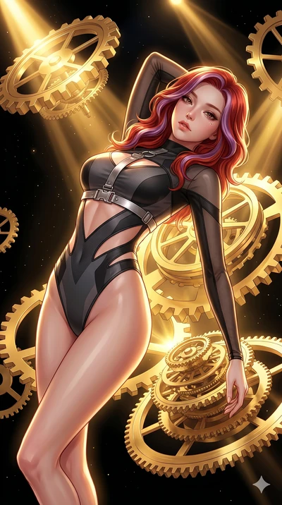 score_9, masterpiece, best quality, ultra-detailed, high-budget anime keyframe, editorial fashion photography, tasteful artistic composition, Caucasian woman, strictly human ears. Upper body close-up from the thighs up, character filling the screen f