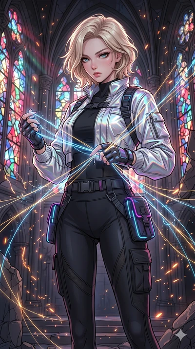 score_9, masterpiece, best quality, ultra-detailed, high-budget anime movie keyframe, cinematic anime lighting, intricate line art, Caucasian (strictly human ears) woman. Upper body filling screen focusing on her alluring features and slim-fit silhou