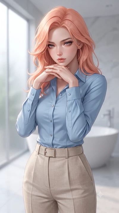 score_9, masterpiece, best quality, ultra-detailed, high-budget anime keyframe, editorial fashion photography, tasteful artistic composition, Japanese woman woman. close-up cowboy shot from the waist and thighs up, the character dominates the composi