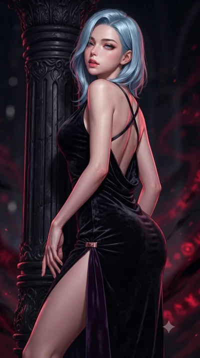 score_9, masterpiece, best quality, ultra-detailed, high-budget anime keyframe, editorial fashion photography, tasteful artistic composition, Korean woman. close-up cowboy shot from the waist and thighs up, the character dominates the composition, fi