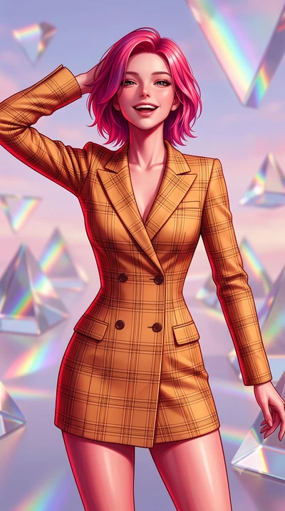score_9, masterpiece, best quality, ultra-detailed, high-budget anime keyframe, editorial fashion photography, tasteful artistic composition, Caucasian woman, strictly human ears. close-up cowboy shot from the waist and thighs up, the character domin