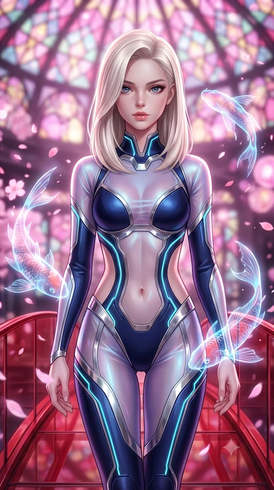 score_9, masterpiece, best quality, ultra-detailed, high-budget anime keyframe, semi-realistic 3D game render, editorial fashion photography, tasteful artistic composition, Caucasian woman. close-up cowboy shot from the waist and thighs up, the chara