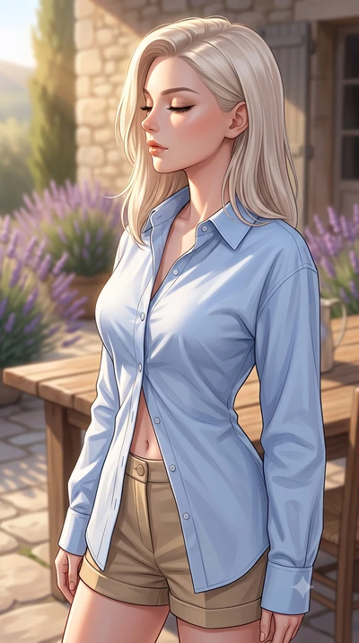 score_9, masterpiece, best quality, ultra-detailed, high-budget anime keyframe, editorial fashion photography, tasteful artistic composition, Caucasian woman woman. close-up cowboy shot from the waist and thighs up, the character dominates the compos