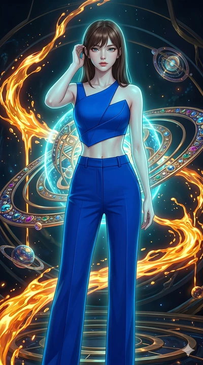 score_9, masterpiece, best quality, ultra-detailed, high-budget anime keyframe, editorial fashion photography, tasteful artistic composition, Korean woman. cowboy shot from the thighs up, character and outfit filling the frame for maximum editorial p