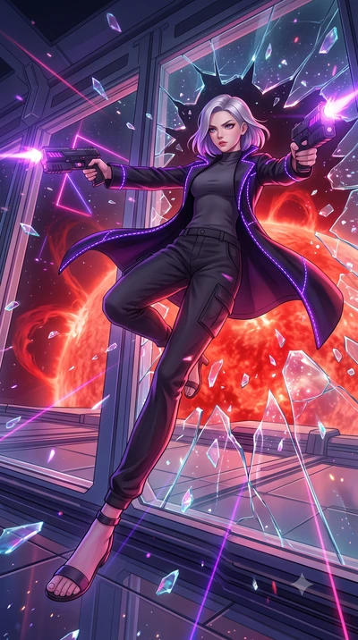 score_9, masterpiece, best quality, ultra-detailed, high-budget anime keyframe, editorial fashion photography, tasteful artistic composition, Caucasian woman, strictly human ears. low angle full-body shot from head to toe showing her feet, filling th