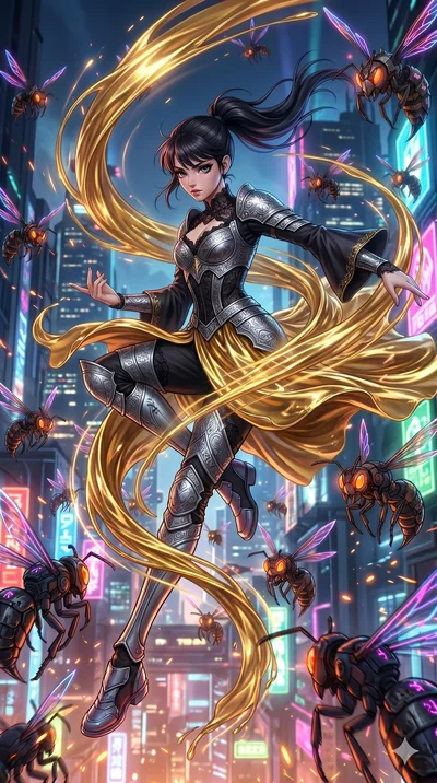 score_9, masterpiece, best quality, ultra-detailed, semi-realistic 3D game render, high-fidelity textures, Unreal Engine 5 style, Caucasian (strictly human ears) woman. Mid-air action shot capturing a graceful twist and vertical silhouette. spinning 