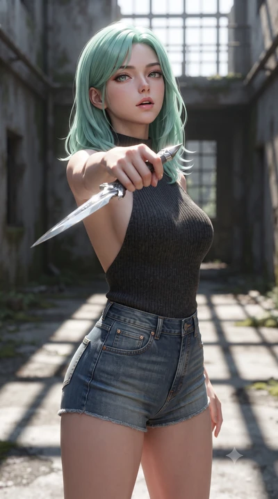 score_9, masterpiece, best quality, ultra-detailed, high-budget anime keyframe, editorial fashion photography, tasteful artistic composition, Japanese woman. close-up cowboy shot from the waist and thighs up, the character dominates the composition, 