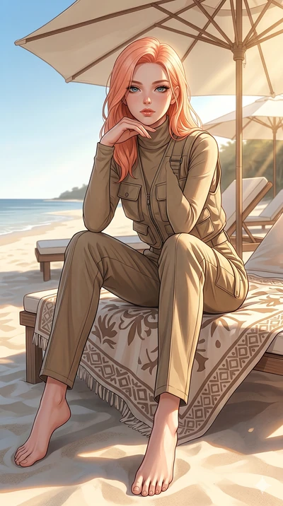 score_9, masterpiece, best quality, ultra-detailed, high-budget anime keyframe, editorial fashion photography, tasteful artistic composition, Japanese woman. low angle full-body shot from head to toe showing her feet, filling the entire 9:16 vertical