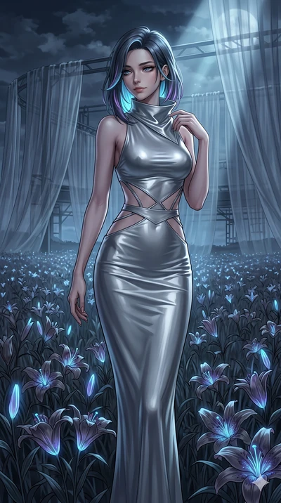 score_9, masterpiece, best quality, ultra-detailed, high-budget anime keyframe, editorial fashion photography, tasteful artistic composition, Caucasian woman, strictly human ears. cowboy shot from the thighs up, character and outfit filling the frame