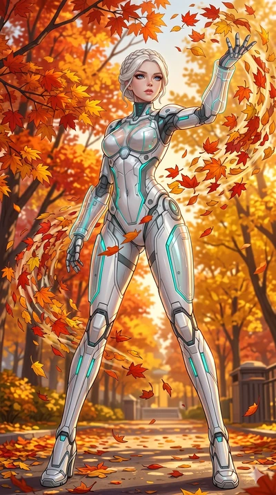 score_9, masterpiece, best quality, ultra-detailed, High-budget Anime Keyframe, beautiful Caucasian anime girl (strictly human ears). Low angle cowboy shot filling the entire 9:16 frame with her statuesque presence. Summoning a whirlwind of colorful 