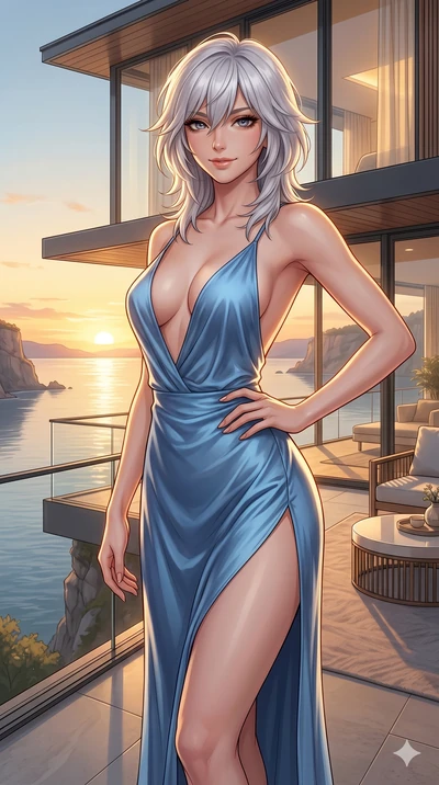 score_9, masterpiece, best quality, ultra-detailed, high-budget anime keyframe, editorial fashion photography, tasteful artistic composition, Japanese woman. cowboy shot from the thighs up, character and outfit filling the frame for maximum editorial