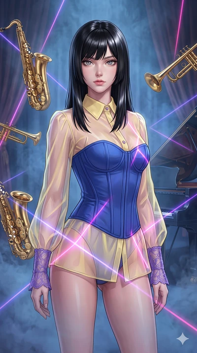 score_9, masterpiece, best quality, ultra-detailed, high-budget anime keyframe, editorial fashion photography, tasteful artistic composition, Caucasian woman, strictly human ears. close-up cowboy shot from the waist and thighs up, the character domin