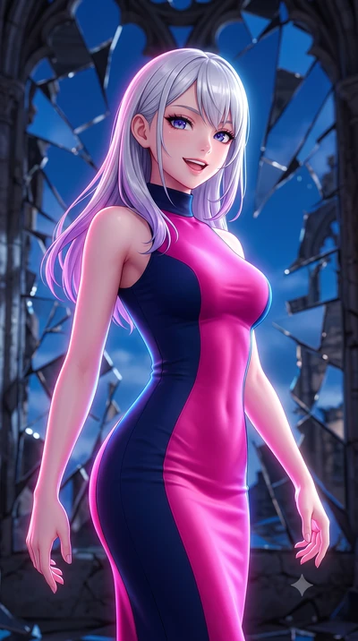 score_9, masterpiece, best quality, ultra-detailed, high-budget anime keyframe, editorial fashion photography, tasteful artistic composition, Caucasian woman, strictly human ears. close-up cowboy shot from the waist and thighs up, the character domin