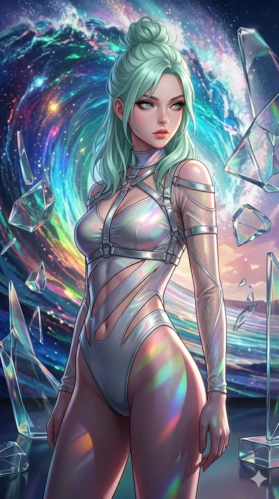score_9, masterpiece, best quality, ultra-detailed, high-budget anime keyframe, editorial fashion photography, tasteful artistic composition, Japanese woman. Upper body close-up from the thighs up, character filling the screen for maximum presence. S