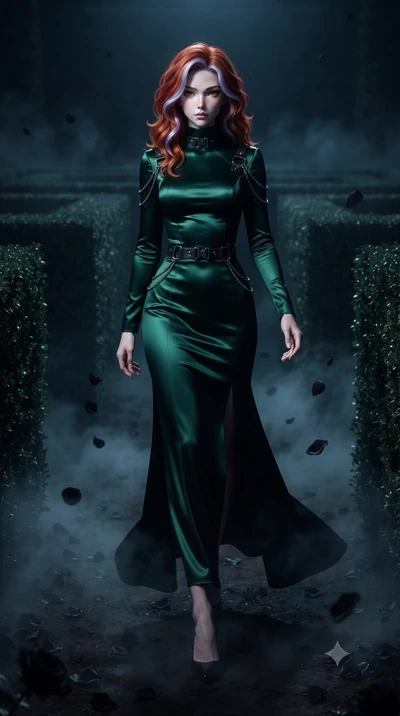 score_9, masterpiece, best quality, ultra-detailed, high-budget anime keyframe, editorial fashion photography, tasteful artistic composition, Caucasian woman. low angle full-body shot from head to toe showing her feet, filling the entire 9:16 vertica
