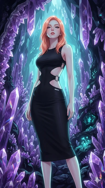 score_9, masterpiece, best quality, ultra-detailed, high-budget anime keyframe, editorial fashion photography, tasteful artistic composition, Japanese woman. cowboy shot from the thighs up, character and outfit filling the frame for maximum editorial