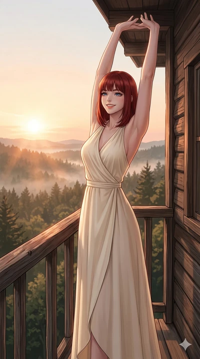 score_9, masterpiece, best quality, ultra-detailed, high-budget anime keyframe, editorial fashion photography, tasteful artistic composition, Caucasian woman, strictly human ears. cowboy shot from the thighs up, character and outfit filling the frame