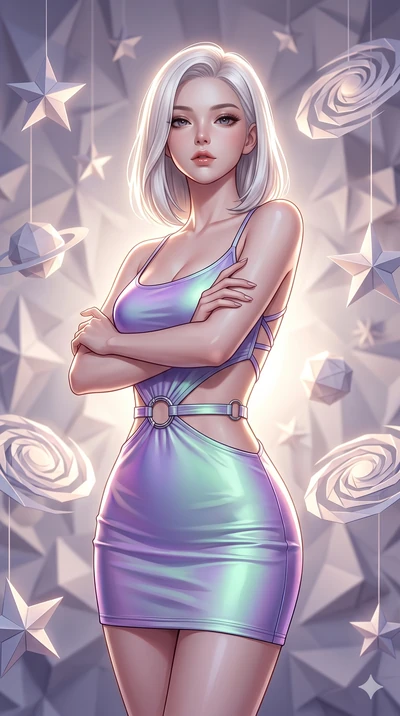 score_9, masterpiece, best quality, ultra-detailed, high-budget anime keyframe, editorial fashion photography, tasteful artistic composition, Korean woman. close-up cowboy shot from the waist and thighs up, the character dominates the composition, fi