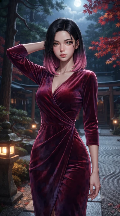 score_9, masterpiece, best quality, ultra-detailed, high-budget anime keyframe, editorial fashion photography, tasteful artistic composition, Korean woman. close-up cowboy shot from the waist and thighs up, the character dominates the composition, fi