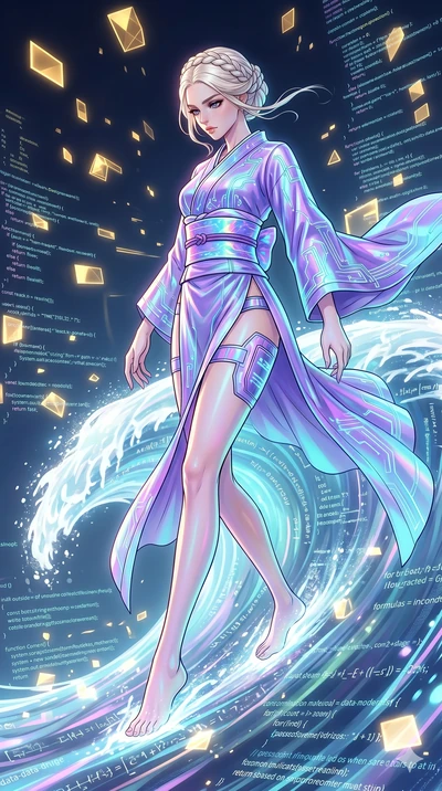 score_9, masterpiece, best quality, ultra-detailed, High-budget Anime Keyframe, vibrant colors, fluid line-art, expressive lighting, cinematic composition, Ufotable-style visual effects, top-tier animation quality, Japanese woman with delicate and el