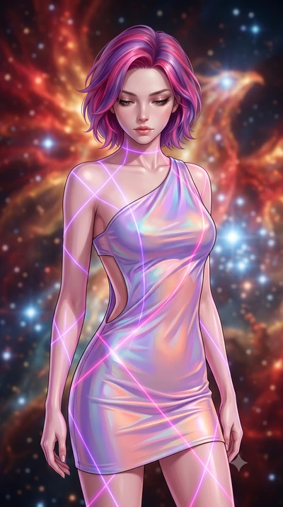 score_9, masterpiece, best quality, ultra-detailed, high-budget anime keyframe, editorial fashion photography, tasteful artistic composition, Caucasian woman, strictly human ears. close-up cowboy shot from the waist and thighs up, the character domin