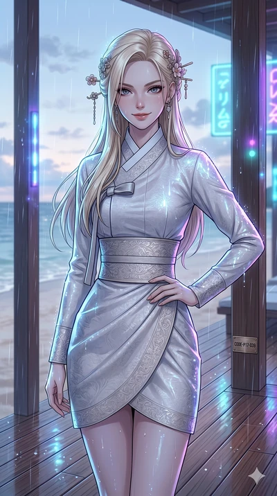 score_9, masterpiece, best quality, ultra-detailed, high-budget anime keyframe, editorial fashion photography, tasteful artistic composition, Caucasian woman, strictly human ears. cowboy shot from the thighs up, character and outfit filling the frame