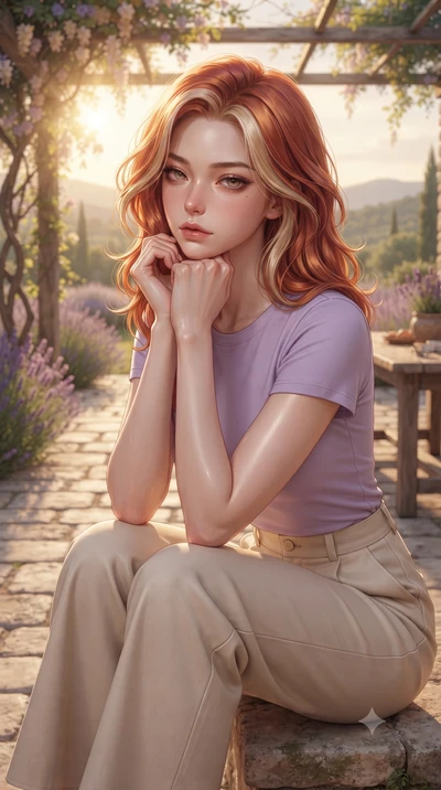score_9, masterpiece, best quality, ultra-detailed, high-budget anime keyframe, editorial fashion photography, tasteful artistic composition, Caucasian woman woman. close-up cowboy shot from the waist and thighs up, the character dominates the compos