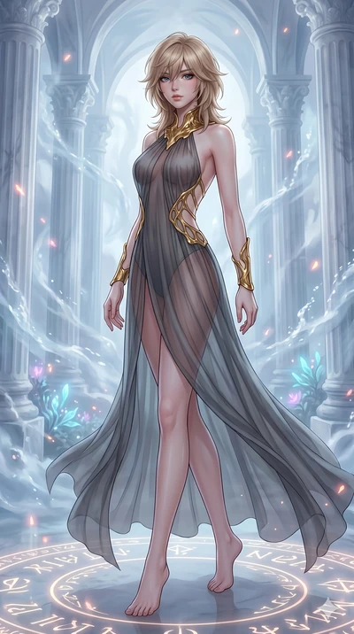 score_9, masterpiece, best quality, ultra-detailed, high-budget anime keyframe, editorial fashion photography, tasteful artistic composition, Japanese woman. low angle full-body shot from head to toe showing her feet, filling the entire 9:16 vertical